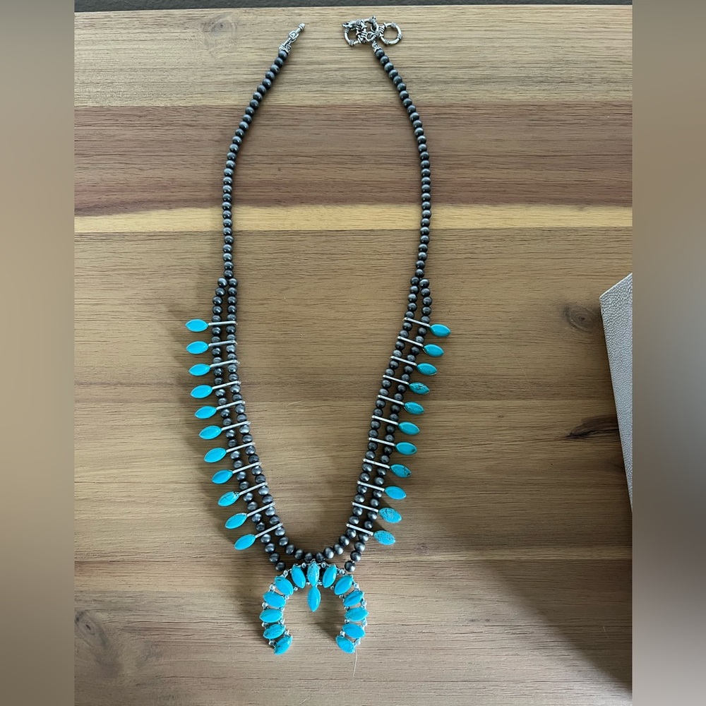 Turquoise Squash Blossom Necklace